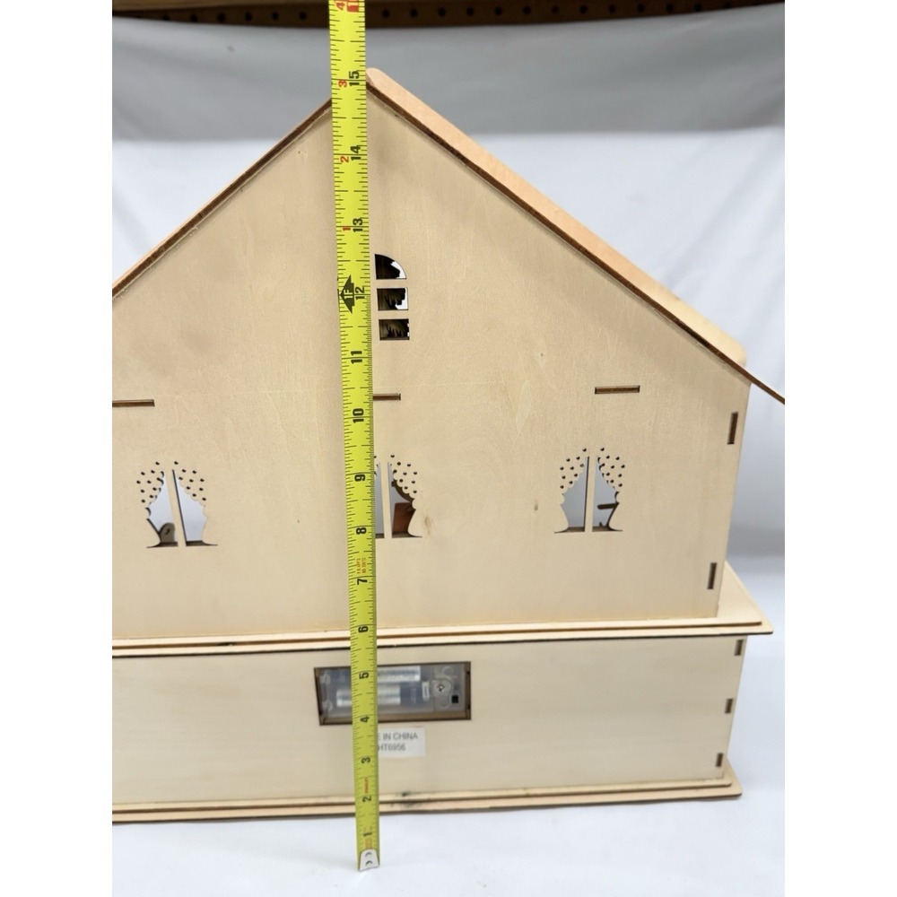 Lighted Wooden Advent Calendar 3D Holiday HomeScene LED 24 Drawers 15" Tall - Picture 9 of 11